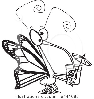 Royalty-Free (RF) Butterfly Clipart Illustration by toonaday - Stock Sample #441095