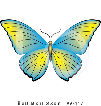 Royalty-Free (RF) Butterfly Clipart Illustration by Pams Clipart - Stock Sample #97117