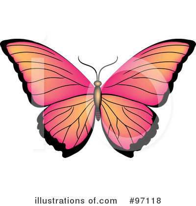Royalty-Free (RF) Butterfly Clipart Illustration by Pams Clipart - Stock Sample #97118