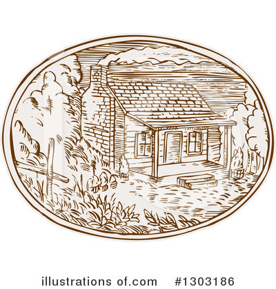 Royalty-Free (RF) Cabin Clipart Illustration by patrimonio - Stock Sample #1303186