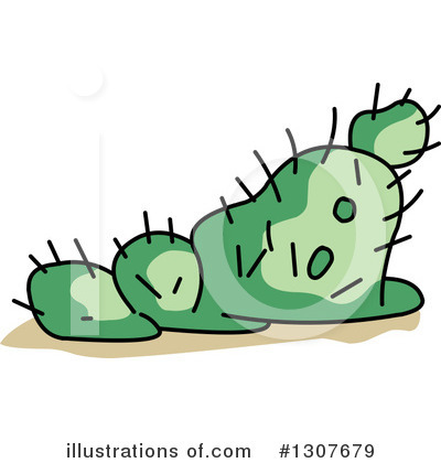 Royalty-Free (RF) Cactus Clipart Illustration by Pushkin - Stock Sample #1307679