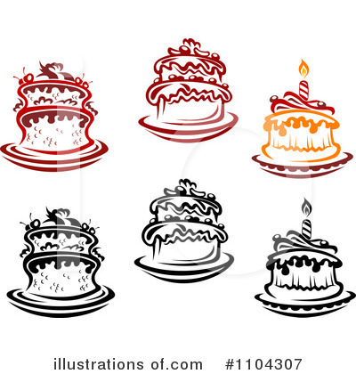Royalty-Free (RF) Cake Clipart Illustration by Vector Tradition SM - Stock Sample #1104307
