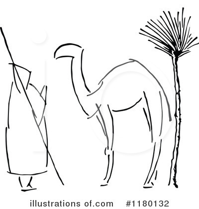 Royalty-Free (RF) Camel Clipart Illustration by Prawny Vintage - Stock Sample #1180132