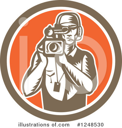Royalty-Free (RF) Camera Man Clipart Illustration by patrimonio - Stock Sample #1248530
