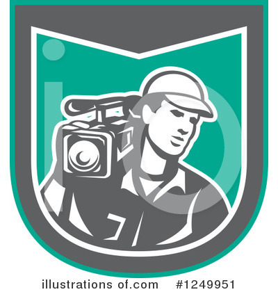 Royalty-Free (RF) Camera Man Clipart Illustration by patrimonio - Stock Sample #1249951