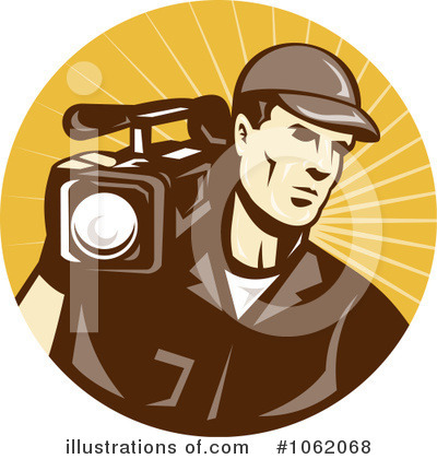 Royalty-Free (RF) Cameraman Clipart Illustration by patrimonio - Stock Sample #1062068