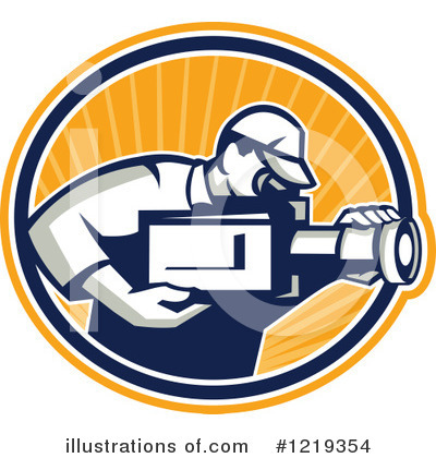 Royalty-Free (RF) Cameraman Clipart Illustration by patrimonio - Stock Sample #1219354