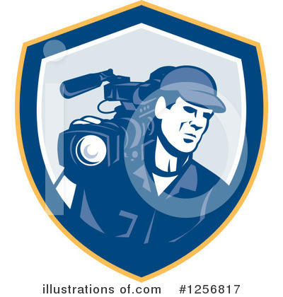 Royalty-Free (RF) Cameraman Clipart Illustration by patrimonio - Stock Sample #1256817