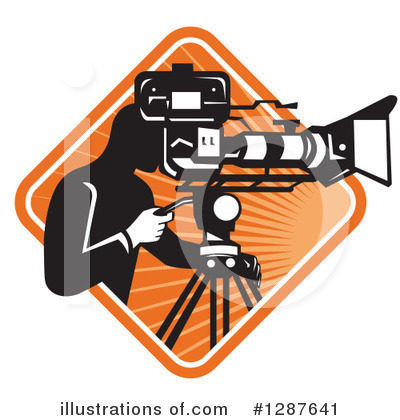 Royalty-Free (RF) Cameraman Clipart Illustration by patrimonio - Stock Sample #1287641