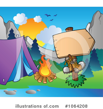 Royalty-Free (RF) Campground Clipart Illustration by visekart - Stock Sample #1064208