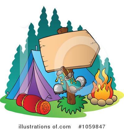 Royalty-Free (RF) Camping Clipart Illustration by visekart - Stock Sample #1059847