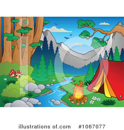 Royalty-Free (RF) Camping Clipart Illustration by visekart - Stock Sample #1067077