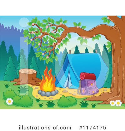 Royalty-Free (RF) Camping Clipart Illustration by visekart - Stock Sample #1174175