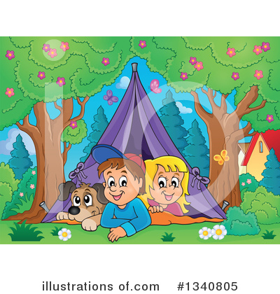 Royalty-Free (RF) Camping Clipart Illustration by visekart - Stock Sample #1340805