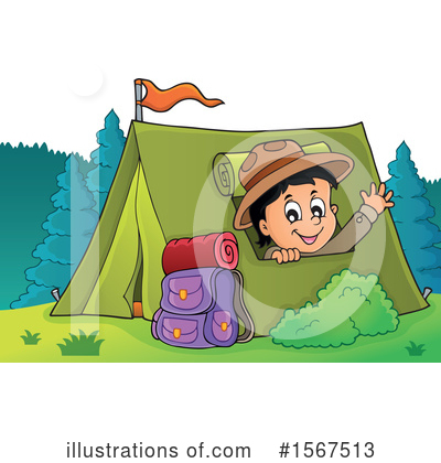 Royalty-Free (RF) Camping Clipart Illustration by visekart - Stock Sample #1567513