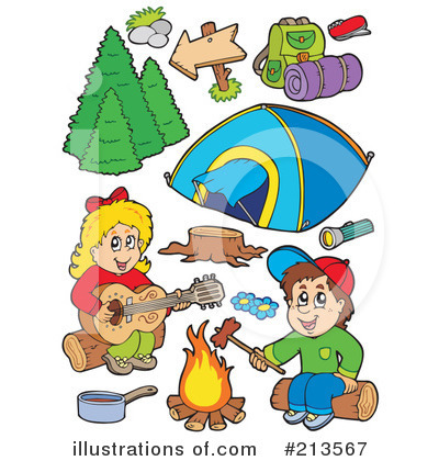Royalty-Free (RF) Camping Clipart Illustration by visekart - Stock Sample #213567