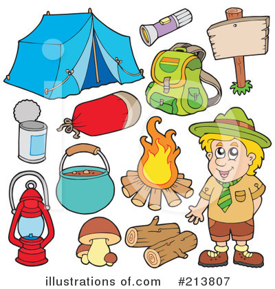 Royalty-Free (RF) Camping Clipart Illustration by visekart - Stock Sample #213807