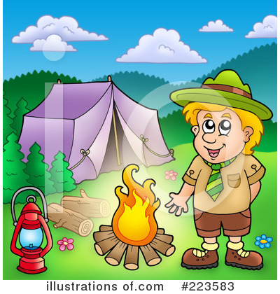 Royalty-Free (RF) Camping Clipart Illustration by visekart - Stock Sample #223583
