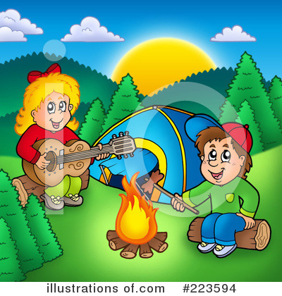 Royalty-Free (RF) Camping Clipart Illustration by visekart - Stock Sample #223594