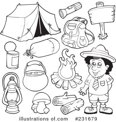 Royalty-Free (RF) Camping Clipart Illustration by visekart - Stock Sample #231679