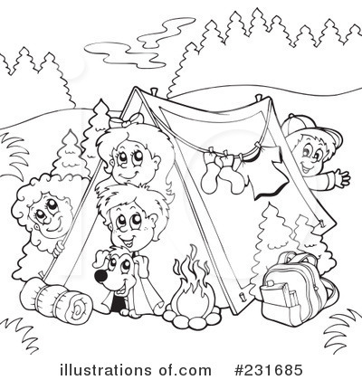 Royalty-Free (RF) Camping Clipart Illustration by visekart - Stock Sample #231685