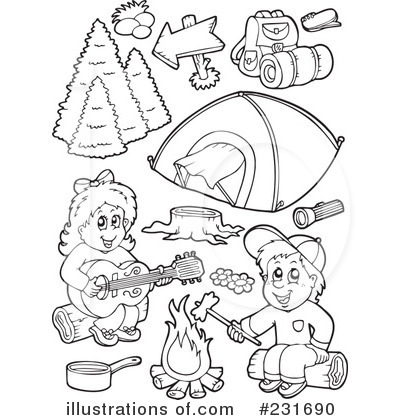 Royalty-Free (RF) Camping Clipart Illustration by visekart - Stock Sample #231690