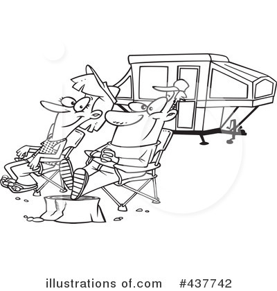 Royalty-Free (RF) Camping Clipart Illustration by toonaday - Stock Sample #437742