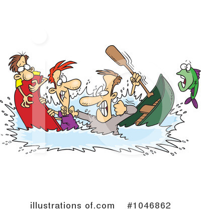 Royalty-Free (RF) Canoe Clipart Illustration by toonaday - Stock Sample #1046862