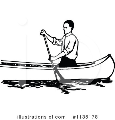 Royalty-Free (RF) Canoe Clipart Illustration by Prawny Vintage - Stock Sample #1135178
