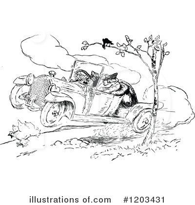 Royalty-Free (RF) Car Clipart Illustration by Prawny Vintage - Stock Sample #1203431