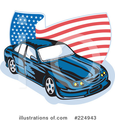 Royalty-Free (RF) Car Clipart Illustration by patrimonio - Stock Sample #224943