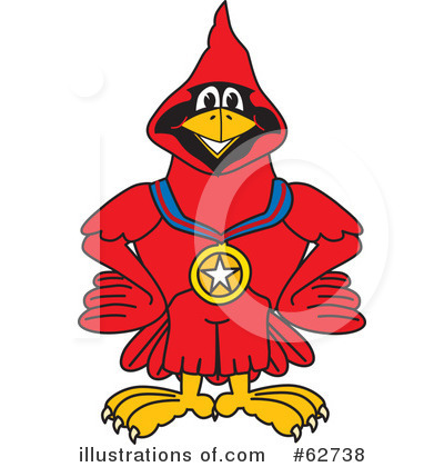 Royalty-Free (RF) Cardinal Character Clipart Illustration by Mascot Junction - Stock Sample #62738