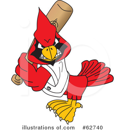 Royalty-Free (RF) Cardinal Character Clipart Illustration by Mascot Junction - Stock Sample #62740