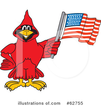 Royalty-Free (RF) Cardinal Character Clipart Illustration by Mascot Junction - Stock Sample #62755