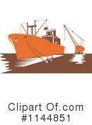 Cargo Ship Clipart #1144851 by patrimonio