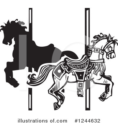 Royalty-Free (RF) Carousel Horse Clipart Illustration by xunantunich - Stock Sample #1244632