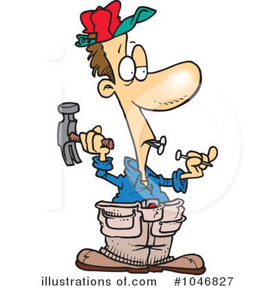 Royalty-Free (RF) Carpenter Clipart Illustration by toonaday - Stock Sample #1046827