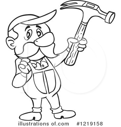 Royalty-Free (RF) Carpenter Clipart Illustration by LaffToon - Stock Sample #1219158