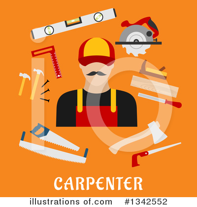 Royalty-Free (RF) Carpenter Clipart Illustration by Vector Tradition SM - Stock Sample #1342552