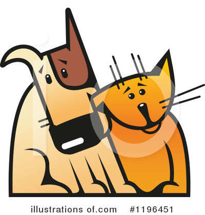 Royalty-Free (RF) Cat And Dog Clipart Illustration by Vector Tradition SM - Stock Sample #1196451