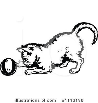 Royalty-Free (RF) Cat Clipart Illustration by Prawny Vintage - Stock Sample #1113196