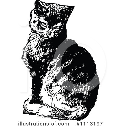 Royalty-Free (RF) Cat Clipart Illustration by Prawny Vintage - Stock Sample #1113197