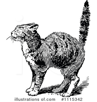 Royalty-Free (RF) Cat Clipart Illustration by Prawny Vintage - Stock Sample #1115342