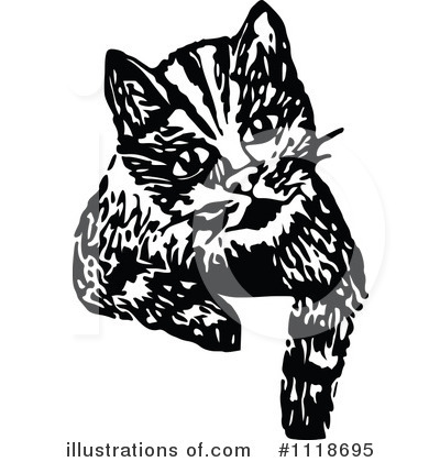 Royalty-Free (RF) Cat Clipart Illustration by Prawny Vintage - Stock Sample #1118695