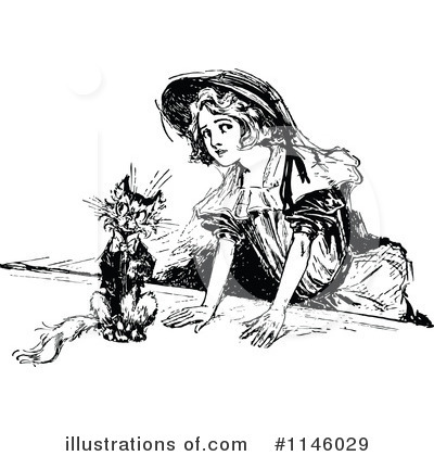 Royalty-Free (RF) Cat Clipart Illustration by Prawny Vintage - Stock Sample #1146029