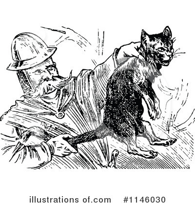 Royalty-Free (RF) Cat Clipart Illustration by Prawny Vintage - Stock Sample #1146030