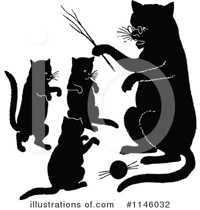 Royalty-Free (RF) Cat Clipart Illustration by Prawny Vintage - Stock Sample #1146032