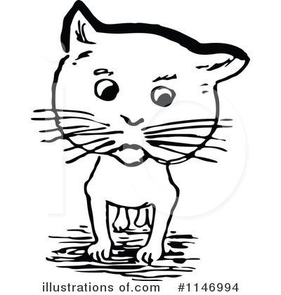 Royalty-Free (RF) Cat Clipart Illustration by Prawny Vintage - Stock Sample #1146994