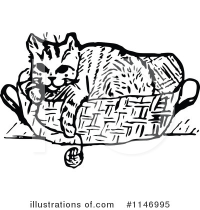 Royalty-Free (RF) Cat Clipart Illustration by Prawny Vintage - Stock Sample #1146995