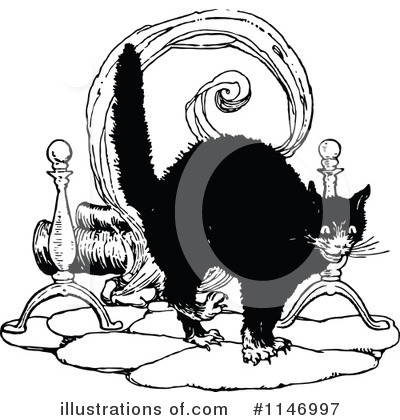 Royalty-Free (RF) Cat Clipart Illustration by Prawny Vintage - Stock Sample #1146997